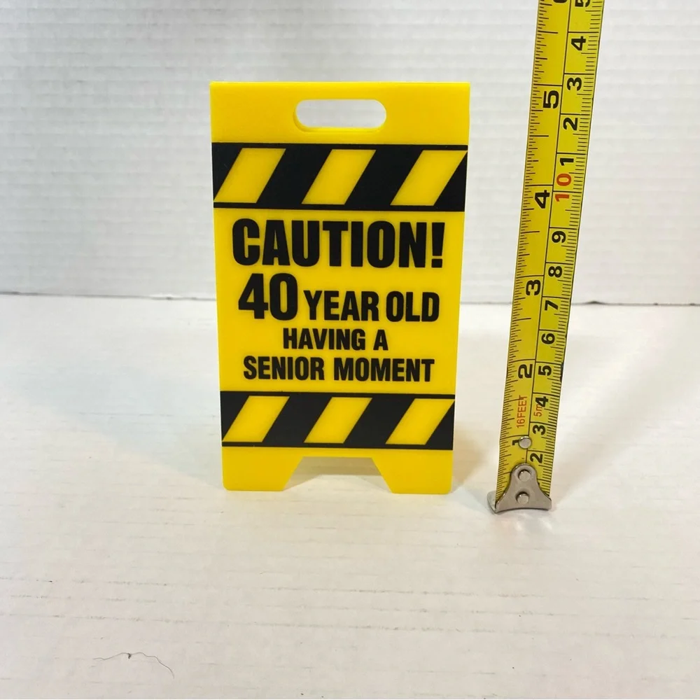 CAUTION! 40 Year Old Having a Senior Moment Cake Topper Birthday Party Decor